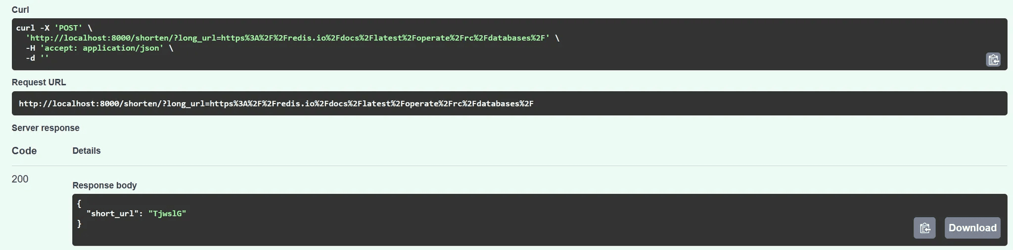 FastAPI route example